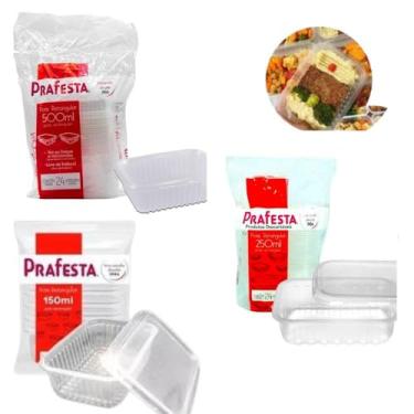Imagem de Kit Potes Descartáveis Freezer Marmita Microondas PraFesta (Pequeno)