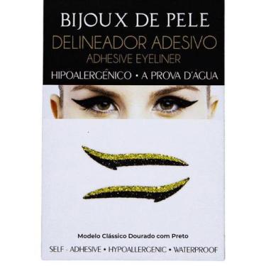 Imagem de Delineador Adesivo 1 Par Modelo Clássico Dourado com preto - BIJOUX DE