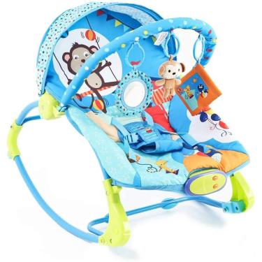 Imagem de Cadeirinha De Descanso Para BebÊ Dican Musical VibratÓRia Circo Divertido Azul