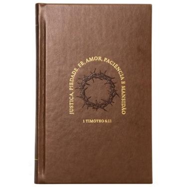 Imagem de Bíblia NVI, Letras de Jesus em vermelho, Couro-soft marrom sobre capa dura, Timóteo