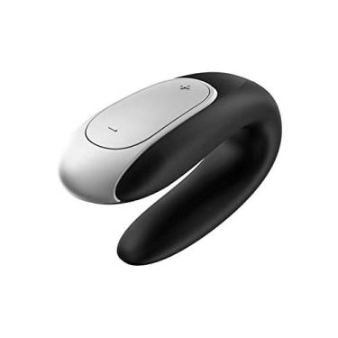 Imagem de Satisfyer Double Fun Vibrador para Casais com Controle de Aplicativo e Controle Remoto sem Fio - Estimulação do Ponto G e do Clitóris, Brinquedo do Parceiro, Forma em U - Compatível com o Aplicativo Satisfyer, à Prova d'Água, Recarregável (Preto)