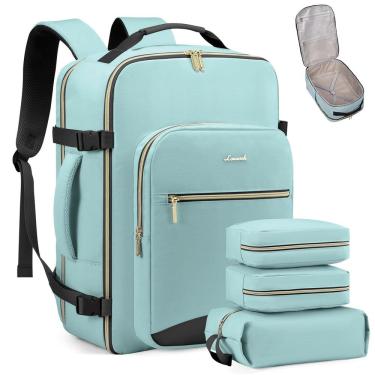 Imagem de Mochila de viagem LOVEVOOK Carry on 40L com laptop Mint de 17 polegadas