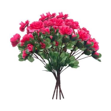 Imagem de FLCPJGV 4 Bundles Flores artificiais Faixas falsas de flores falsas de flores falsas, Rosa Vermelha