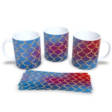 Imagem de Caneca Escamas de Sereia – Brilho Mágico e Colorido (Mod.29)