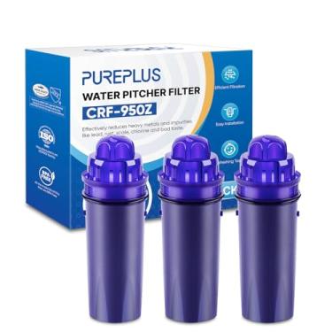 Imagem de PUREPLUS Filtro de água Jarra CRF-950Z, Substituição para Jarras e Dispensadores Pur PPT700W, CR-1100C, DS-1800Z e PPF951K, PPF900Z Filtro de água, pacote com 3