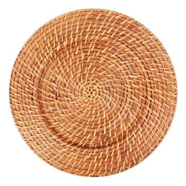 Imagem de Sousplat Redondo em Rattan e Bambu Rústico Artesanal 32cm - Mundiart