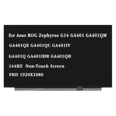Imagem de GBOLE Compatível com Asus ROG Zephyrus G14 GA401QM GA401QE GA401QC GA401 LM140LF1F-02 LM140LF1F02 Painel de substituição de tela LCD 144Hz FHD 1920X1080 (tela sem toque)
