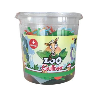 Imagem de Balde de Zoológico Com 36 Animais Coloridos Gulliver - 1038