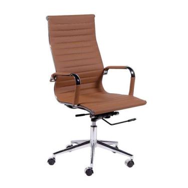 Imagem de Cadeira de Escritório Presidente Eames Esteirinha Caramelo - Or Design