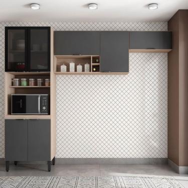 Imagem de Cozinha Firenze 3 Peças Armário Com 2 Portas Demóbile Avena Com Granito