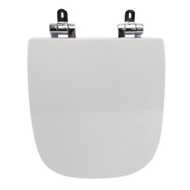Imagem de Assento Sanitário Poliéster Para Louça D-code (duravit) Slow Close Cromado Branco