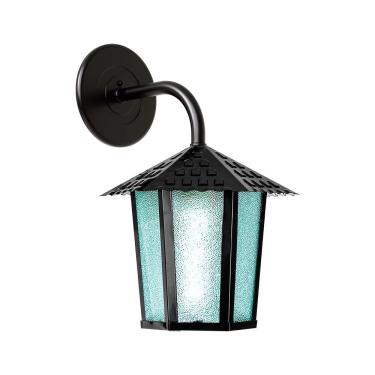 Imagem de Arandela Blumenau Colonial Sextavada Vidro Pontilhado E27 Bivolt Preto Fosco