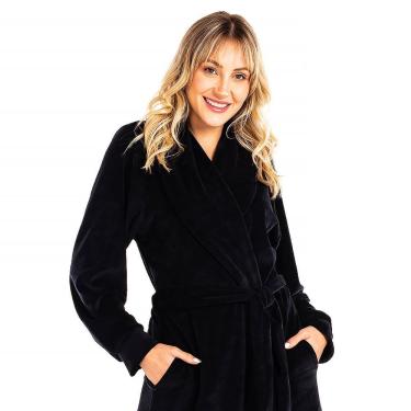 Imagem de Roupão Longo Vairelli Lady Preto Tamanho P