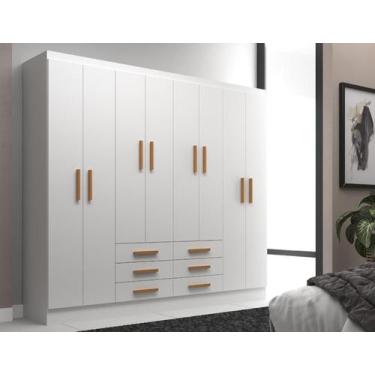 Imagem de Guarda Roupas Paris 8 Portas 6 Gavetas - Evidencia Moveis, Branco