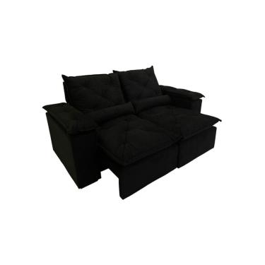 Imagem de Sofá Retrátil Reclinável Grécia 2 Módulos 200cm K52 Plus Preto - Kasacomigo