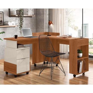 Imagem de Mesa de Computador em L Alessa - Lukaliam Móveis - Tampo MDF 25mm