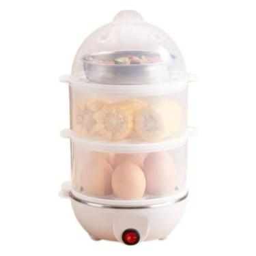 Imagem de Cozedor Elétrico Multifuncional De Ovo Milho A Vapor De Leite Rápido De Tripla Camada Coze-Adequado para cozinhar ovos(COZEDOR 3 ANDARES110v)