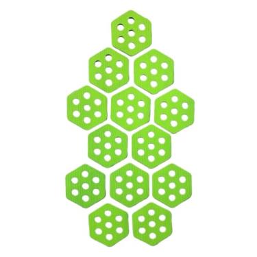 Imagem de Aymzbd 12 peças almofadas hexagonais para prancha de surfe antiderrapantes, almofadas para deck, aderência para skimboards e esportes aquáticos, Verde