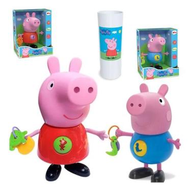 Imagem de Kit Bonecos Peppa Pig E George Tamanho Grande Original Elka