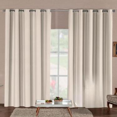 Imagem de Cortina Blackout Premium Corta Luz Total Com Isolamento Térmico E Acústico Tecido Durável Para Qualquer Ambiente(PALHA,3,00M x 2,80M)