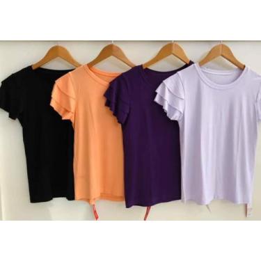Imagem de Blusa tshirt tee tecido viscolaycra manga babado 3 marias - moda filo,