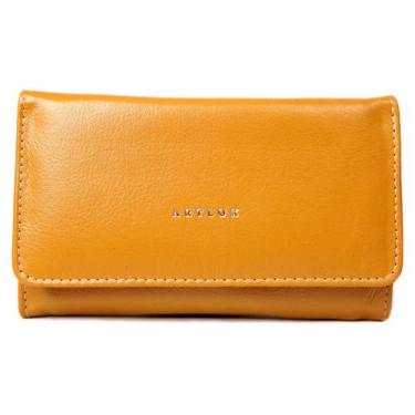 Imagem de Carteira Feminina de Couro com Botão 206 - Artlux, Mostarda