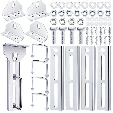 Imagem de Pelopy Kit De Suporte De Beliche Superior De 8 "Para Trailer De Barco Suportes De Beliche Suporte Giratório Para Trailer Conjuntos De Placas De Reforço De Beliche Superior Com Ferragens Para Veleiro D