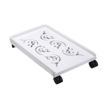 Imagem de KiBcsLic Suporte de Torre para Computador, Carrinho de Chão para PC com 4 Rodas Giratórias, Suporte de Torre para PC Resistente, Suporte para Host de Computado, Branco