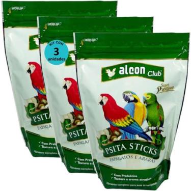Imagem de Alcon club psita sticks 450g super premium kit com 3 para papagaios e 