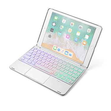 Imagem de Compatível com iPad 8 iPad 7 iPad Air 3 iPad Pro 10.5 case teclado touchpad , teclado retroiluminado de 7 cores com touchpad, iPad 10,2 polegadas 10,5 polegadas teclado sensível ao toque capa ( iPad8/iPad7/Air3/Pro10.5, Prata)
