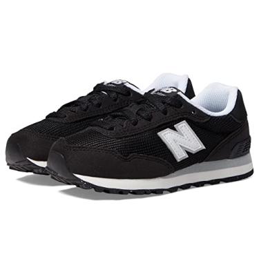 Imagem de New Balance Tênis infantil 515 V1 com cadarço, Preto/branco, 15