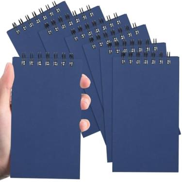 Imagem de Tenceur 6 Pcs Pocket Notebook Bulk Small 3x5 Inch Spiral Notepads Mini Top Bound Notebook with Lined 120 Pages Ruled Memo Pads for Office College Nurse Essentials Back to School Gift (Blue)