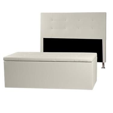Imagem de Kit Cabeceira e Calçadeira Baú Queen 1,60m Berlim Corano - Pallazio