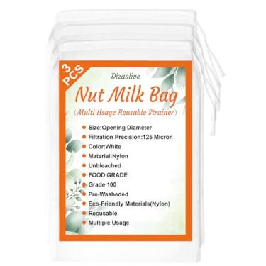Imagem de Filtro de alimentos sacos de pano de queijo reutilizáveis pano de queijo para coar coador de sementes líquido para smoothies de frutas, coador de polpa para jarra de sucos
