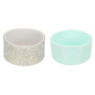 Imagem de PATIKIL Bota de silicone com glitter, 2 peças de bota protetora de garrafa de água de diamante, antiderrapante, acessórios para copo Stanley Tumbler 567-1,134 g com fundo de 7,4 a 7,6 cm, verde claro