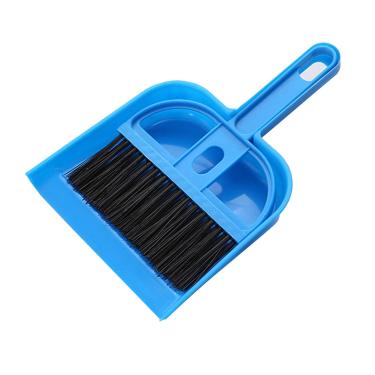 Imagem de Pequena vassoura de mão Dustpan Conjunto Mini kit portátil de limpeza de desktop Pushpan para teclado Computador Home Plástico Plástico Compacto leve (Azul)