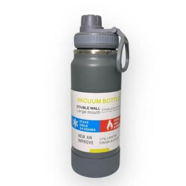 Imagem de Garrafa Térmica 600ml Premium com Protetor de Silicone TR-016 (Cinza)