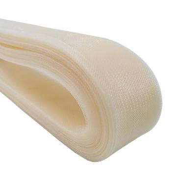 Imagem de Abbaoww Trança macia de crina de cavalo de 2,5 m para costura de poliéster para vestidos de casamento, vestidos de dança, acessórios (marfim)