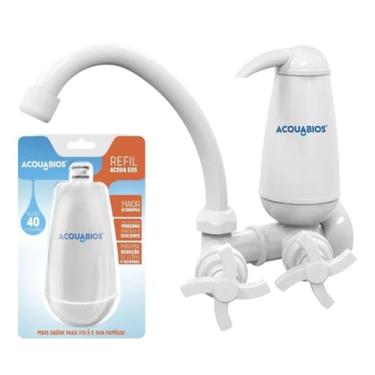 Imagem de Torneira de Cozinha para Parede Acquabios 1006-0048, com Filtro, Branca, com Refil Extra 1007-0001