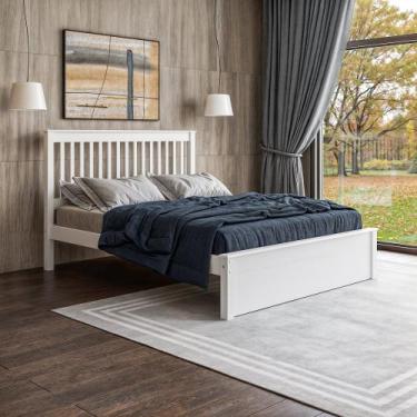 Imagem de Cama King em Madeira Maciça Mv Outlet, Branco