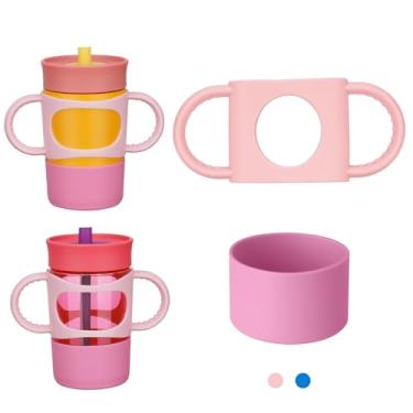 Imagem de NiHome Alça dupla de silicone e bota para copo infantil Owala 340 g 425 g, fácil de instalar para crianças segurarem e treinarem, proteção contra quedas na manga inferior com absorção de choque, macio