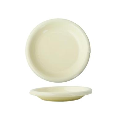 Imagem de Prato de sobremesa prático e requintado de cerâmica de vento simples para uso doméstico coreano - prato de 10,75 "branco leitoso.