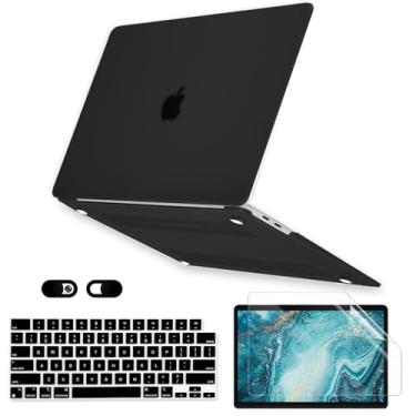 Imagem de Capa para MacBook Pro 16 polegadas M4 A3403 A3186 M3 A2991 M2 A2780 M1 A2485 Pro/Max versão 2025-2021 com Touch ID, capa rígida de plástico 5 em 1, capa de teclado, protetor de tela e capa de webcam