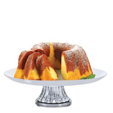 Imagem de Ruvolo, Prato White de Vidro Opaline, Prato de Sobremesa com Pé M