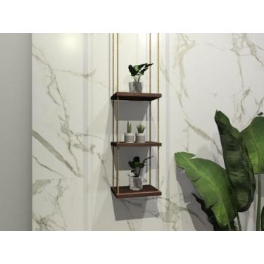 Imagem de Prateleiras Suspensas Com Corda 100% MDF - Progetatti Móveis, Branco, 