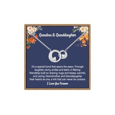 Imagem de IEFLIFE Colar de presente para mulheres – Colar de círculo entrelaçado banhado a ouro branco 14K para mãe e filha, 2 colares circulares presentes para mulheres, irmãs amigas, presente de aniversário