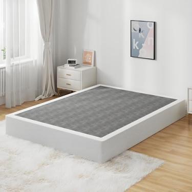 Imagem de Snaye Base de cama box box tamanho casal 23 cm, 1,360 kg Heavy Duty Box Spring Base de colchão de metal completo com capa de tecido, fácil montagem sem ferramentas, sem ruído