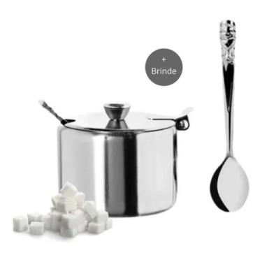 Imagem de Mini Açucareiro Inox 200ml com Colher - Zein