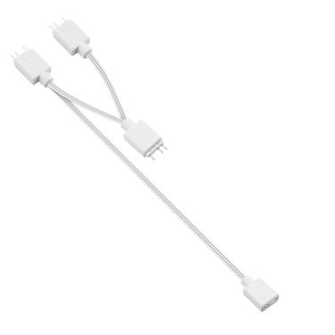 Imagem de YAODHAOD Cabo divisor ARGB de 3 polos 5V e cabo de extensão, divisor de 1 a 3/4/6, para resfriador de CPU 5 V e tiras de luz LED (branco, 1 a 3)