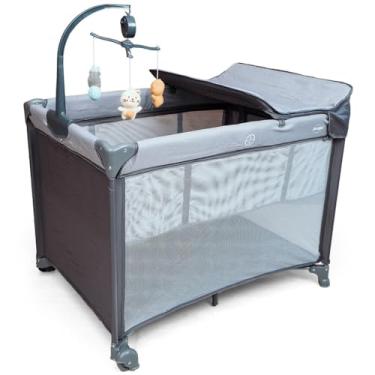 Imagem de Berço e Cercadinho Portátil com Trocador e Bolsa para Transporte Grafite Yuupi